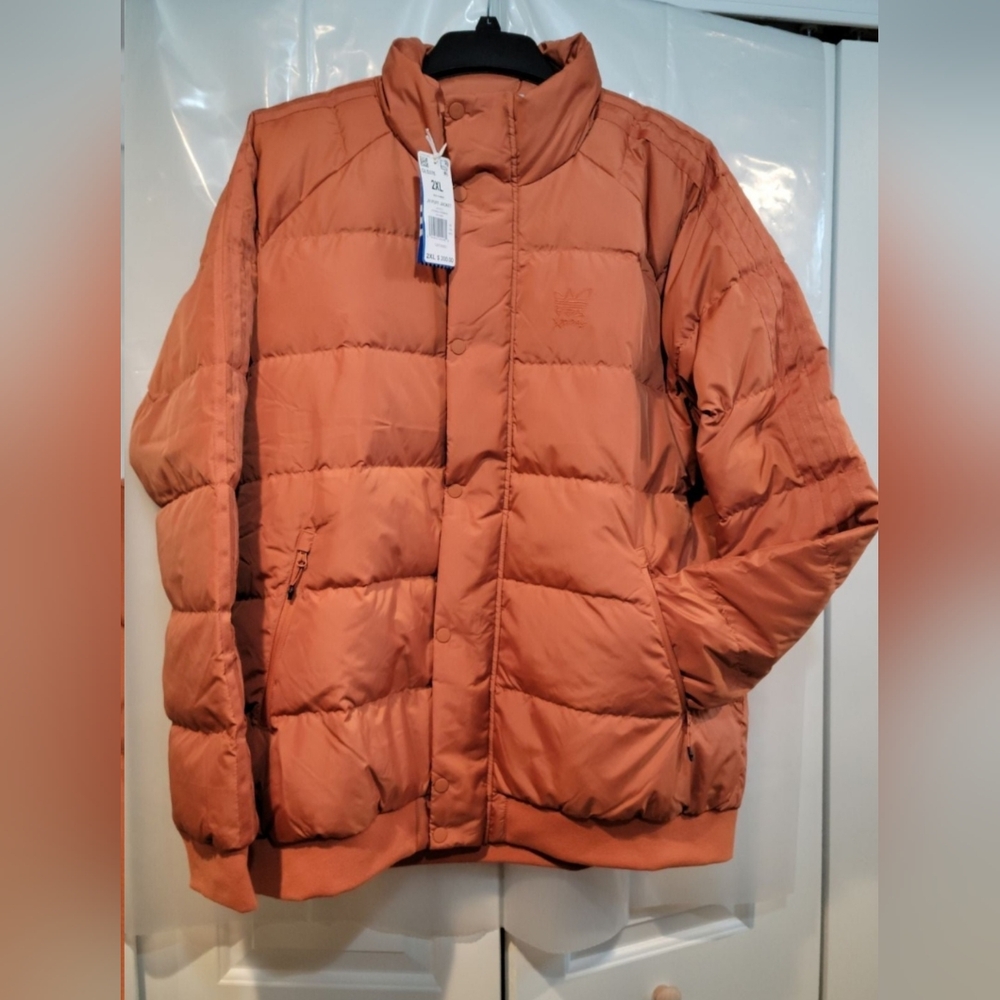 Adidas Mens JH Puff Jacket Tech Copper (Burnt Orange) Size XXL